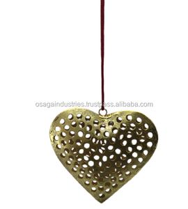 GOLDEN WIRE DESIGN HOT SELLING CHRISTMAS HANGING HEART ORNAMENT <b>TREE</b> DECORATION HEART HIGH QUALITY - Product Image 5