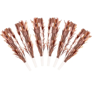 Shiny Foil Tassel Party Noise Maker Horn Metallic Tinsel Fringe Blow Horn Assorted Colors For Holiday <b>Anniversary</b> Party Supplies - Product Image 3