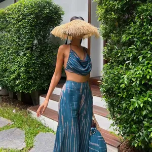 Bohème Damenhosen lässig Damen hohe Taille thailändische Hosen Baggy Loose 2024 Boho Festival Hippyhosen handgefertigt