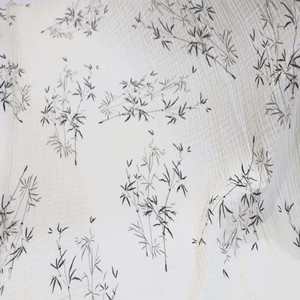 Tessuto in Doppia Garza 100% Cotone 40S con Stampa Floreale a Righe, Ecologico e Morbido per Copertine Neonato - Product Image 6