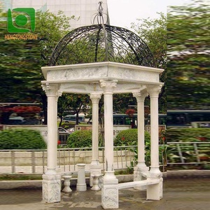 उद्यान पश्चिमी पत्थर मंडप सजावटी संगमरमर गज़ेबो मूर्तिकला - Product Image 1
