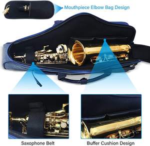 Sac de transport pour saxophone en tissu denim rembourré doux 2 en 1 Étui pour saxophone résistant aux chocs et à l'eau Sac à dos - Product Image 4