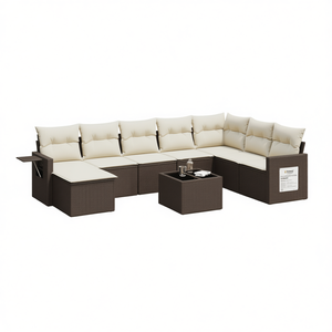 Ensemble de canapés de jardin Tranquility en rotin PE marron, résistant aux UV, design contemporain, coussins en mousse haute densité - Product Image 1