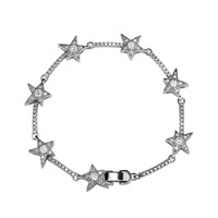 Bracelet en micro-zircon étoile, mode polyvalente, vente en gros d'usine, chaîne de bracelet pour hommes et femmes
