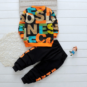 Conjuntos de Ropa para Niños, Ropa Infantil Otoño 2020, Trajes Deportivos de Manga Larga con Estampado de Letras, Conjunto de 2 Piezas para Niño - Product Image 1