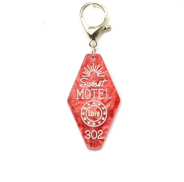 Custom engraved acetate marble hotel keychain,Plastic resin room acrylic motel keyring Key Tag charm key accessories jewelry