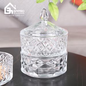 5 pulgadas 3 capas estructura vidrio caramelo tarro <span class=keywords><strong>Azucarero</strong></span> con buen proveedor de diseño en China - Product Image 3