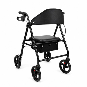 <b>Walker</b> Rollator 8 Inch Wheels Carbon Steel Lightweight Foldable For <b>Elderly</b> Mobility Aid With Seat And Storage Bag - Product Image 3