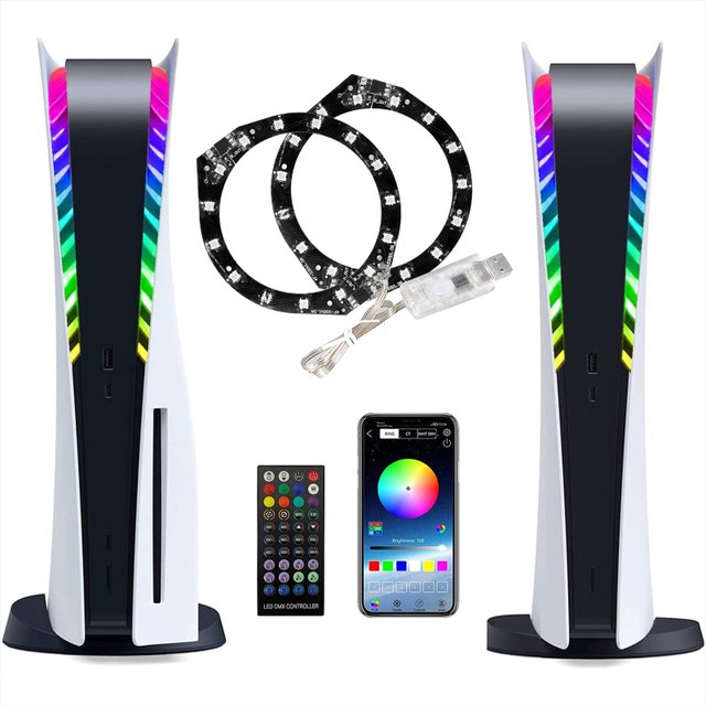 USB 3 Control Method DIY Decoration Light Strip RGB LED Sticker Luminous Strap for Ps5 Playstation 5 Game Console