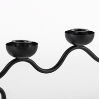 Ensemble de bougeoirs en métal gaufré à trois connectés de luxe objets décoratifs pour la maison élégants