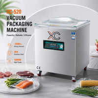 Machine d'emballage sous vide automatique à double transformateur XC-520, 1800W, pompe 20L pour viande, fruits de mer et produits divers