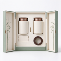Boîte cadeau à thé à double porte magnétique personnalisée, boîte d'emballage à thé en papier rigide décorative