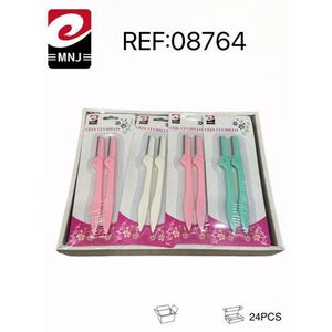 MNJ Eyebrow Trimmers 24Pcs Colorful Plastic Tweezers For Hair Removal grooming tools - Product Image 1