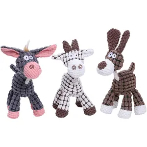 factory Hot Selling Chew Toys Cute Animal Dog Donkey Sheep Tough And Durable Teething Interactive Gift Pet Squeaks Toy