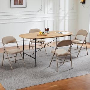 كراسي معدنية قابلة للطي بالجملة مع وسادة مبطنة، إطار فولاذي أسود مفرد قابل للطي للاستخدام الداخلي والخارجي KC-7381 - Product Image 3