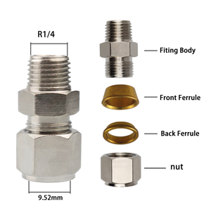 Conector de Válvula Macho QIHONG R1/4 de Alta Pressão 9,52mm em Latão Prateado para Pulverizador <span class=keywords><strong>FOGGER</strong></span> 200bar para Resfriamento e Nebulização em Jardins Externos - Product Image 2