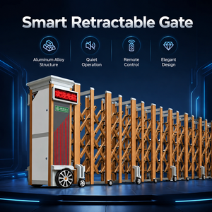 Puerta Retráctil Automática con Acabado de Madera y Pantalla LED para Uso en Exteriores, Diseño Contemporáneo, Construcción Duradera - Product Image 2