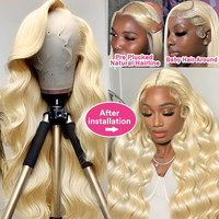 Perruque Lace Frontale 613 Blonde Cheveux Humains Bruts Ondulés Profonds Vietnamiens 13x6 HD Sans Colle