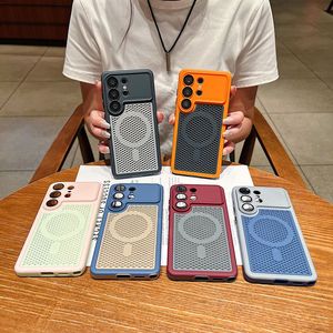 <strong>Cooling</strong> Mesh Honeycomb Breathable Back Cover Magnetic Mobile <strong>Phone</strong> <strong>Case</strong> for Samsung Galaxy S26Ultra S25 S24 Ultra With Lens Film - Product Image 1