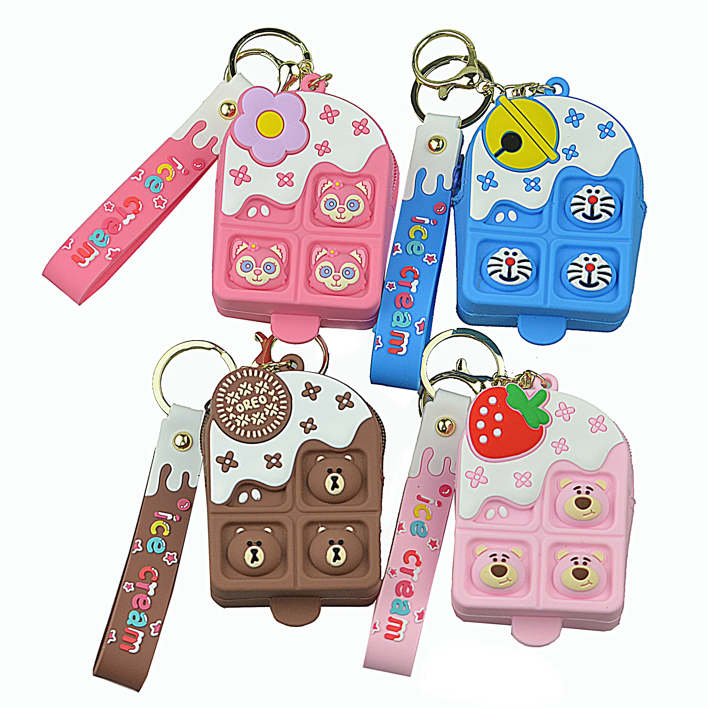 Custom made soft 3d rubber pvc key chain wholesale personalized cute stitch keychains