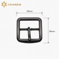Boucle de ceinture carrée en alliage de zinc HONMEO personnalisée, à aiguille simple, pour vêtements et bagages