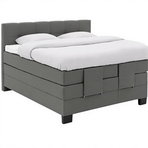 Lit à <span class=keywords><strong>sommier</strong></span> tapissier électrique moderne et luxueux, réglable, en velours/lin, capitonné, avec base en bois/à ressorts ensachés, vente en gros d'usine - Product Image 1
