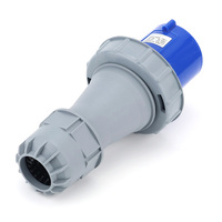 Prise d'alimentation industrielle premium 3 broches 63A à contact en laiton IP44 220-240V avec boîtier PP, connexion sécurisée mâle/femelle pour équipement