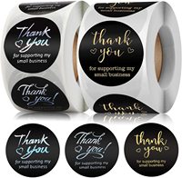 Étiquettes d'emballage adhésives imperméables en vinyle merci autocollants multijoueurs en rouleau de logo imprimé personnalisé pour emballage cosmétique en plastique