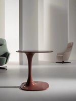 Mesa de Centro Moderna de Acero Blanco con Base Redonda y Tapa de Vidrio, Diseño de Altura Ajustable para Sala de Estar, Muebles para el Hogar