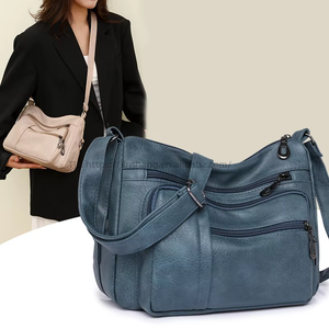 Retro Fashion PU Large-Capacity Multi-Compartment Single <b>Strap</b> Mom Bag for Middle-Aged Elderly Women <b>Shoulder</b> Crossbody Tanjing - Product Image 4