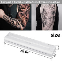 Imprimante à pochoirs de tatouage sans fil Bluetooth portable DR.SNAKE en acier inoxydable argenté et noir, facile à utiliser ATS886 pour les artistes
