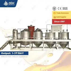 Mini máquina de refinación de aceite de soja de Palma de sésamo crudo, rendimiento estable, para procesamiento de refinación de girasol, aceite comestible de coco