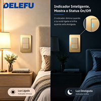 Prise murale modulaire DELEFU en acier inoxydable de qualité supérieure, prise brésilienne 20A 250V avec chargeur rapide USB Type C 20W