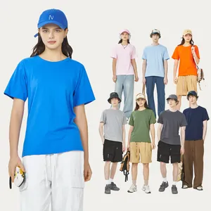 Venta al por mayor 180gsm 100% algodón camiseta cuello redondo Top estampado logotipo personalizado impreso camisa en blanco grupo fiesta camisa promocional