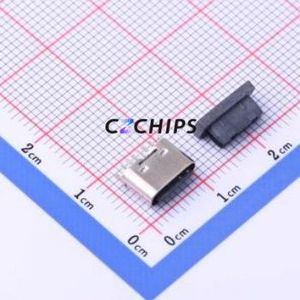 TYPE C-CQ-104PWB USB Connector Through hole Component (THT) Connector Type-C Female Through Hole 6P - Product Image 1