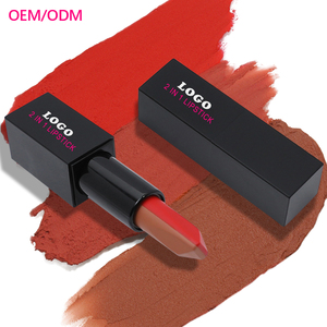 OCHAIN Maquillage Personnalisé <span class=keywords><strong>Rouge</strong></span> à Lèvres Nude Marque Privée <span class=keywords><strong>Rouge</strong></span> à Lèvres pour Dames Mat Double Couleurs <span class=keywords><strong>Rouge</strong></span> à Lèvres Minéral Ensemble avec MSDS - Product Image 1