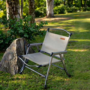 كرسي تخييم قابل للطي مخصص للاستخدام الخارجي، مصنوع من سبائك الألومنيوم مع مسند للظهر، تعبئة بالبريد - Product Image 3