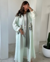 Nouveau design personnalisé Abaya broderie islamique Abaya en lin Dubaï pour femmes musulmanes