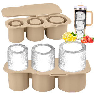 Moule à glaçons en silicone <span class=keywords><strong>3</strong></span> tailles pour gobelet Stanley, fabricant <span class=keywords><strong>de</strong></span> glaçons cylindriques avec couvercle, vente en gros directe d'usine - Product Image 4