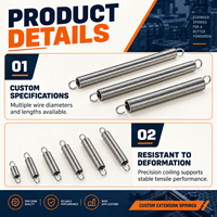 Fournisseur de ressorts d'extension spirale en acier inoxydable à double boucle de protection |   Usine de ressorts de tension et de crochets de sécurité de haute qualité