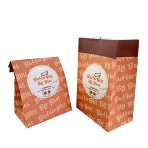 Wholesale Recyclable Kraft SoS Paper Bag Classic Style Square Bottom Bread Food Container for Pizza Use - Product Image 6