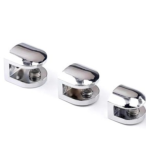 Clips de retención de vidrio de Metal cromado a granel, soporte de abrazadera de vidrio para ventana de Clips de vidrio de gabinete de 5-8mm - Product Image 2