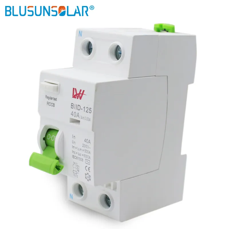 Disjuntor de circuito eletromecânico, 2p 16a 63a 100ma 6ka rccb rcd 220v-415v, disjuntor de corrente residual diferencial, interruptor de segurança