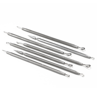 Kit d'extraction d'acné à double tête en acier inoxydable, extracteur de points noirs multifonctionnel pour le nettoyage des pores et l'élimination des imperfections du visage