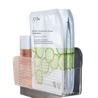 Armoire de toilette murale en plastique à un seul niveau pour produits de soin et maquillage, boîte de rangement pour rouges à lèvres sans perçage