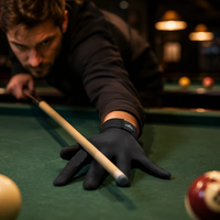 Gants de snooker professionnels personnalisés à 3 doigts, durables, antidérapants, respirants, en polyester extensible, avec fermeture auto-agrippante, ambidextres