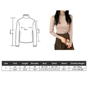 Pull à col roulé pour femmes Automne Chemise à manches longues Pullover Slim Korean Simple Basic Solid Color Tops Cheap Jumper <span class=keywords><strong>T</strong></span> <span class=keywords><strong>Shirt</strong></span> Women - Product Image 6