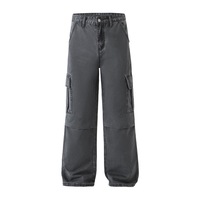 Jeans en denim délavé pour hommes, coupe ample multi-styles, respirants et confortables pour le quotidien, la rue et les soirées