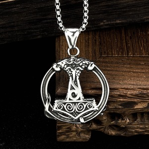 Viking Thor's Hammer Stainless Steel Pendant Necklace Men's Fashion Jewelry Gift <b>Dropshipping</b> Wholesale - Product Image 1