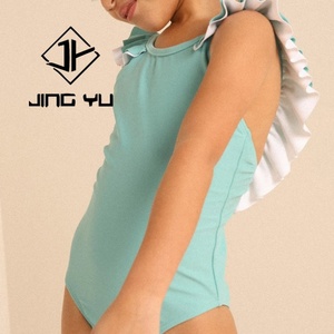 Traje de Baño de una Pieza de Nailon Personalizado para Niñas, Bikini de Verano con Mangas Largas y Estampado a Cuadros, Agradable al Tacto - Product Image 3